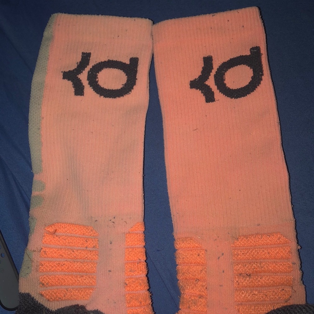 Peach Nike KD Hyperelite socks